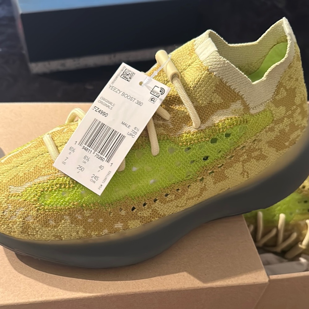 Yeezy Boost 380 Yellow Green Athletic Shoes